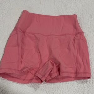 Women's Athletic High-Waisted Pink Shorts